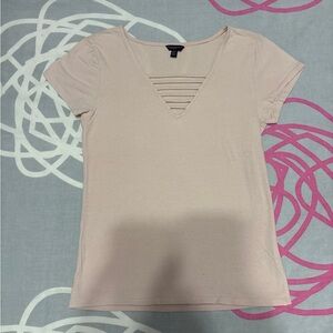 Aeropostale Light Pink V-Neck Short Sleeve Top